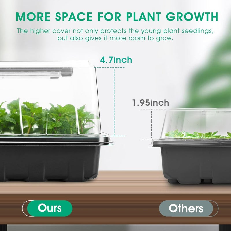 Ryscam Seed Starter Tray with Grow Light, 96-Cell Seed Starter Kit, Seedling Starter Trays with Humidity Domes, Automatic Timer, Adjustable Light Indoor Gardening Plant Germination Trays - Image 3
